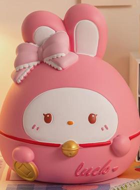 热销新款兔存钱罐女孩可爱创意搪可耐摔胶存可取大容量加厚储蓄罐