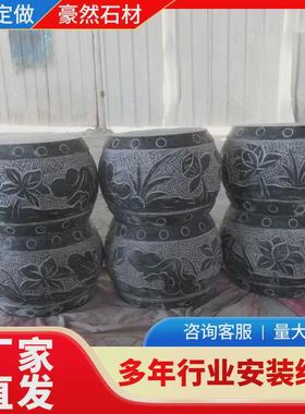 石柱墩嘉祥青石石雕柱墩石底座柱顶柱脚空心包柱石柱基圆墩石石