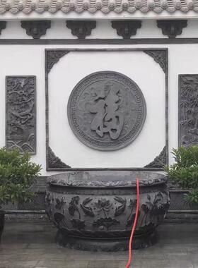 青石门水缸门海聚宝盆迎仿古盆鱼缸种花养鱼