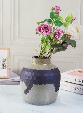 新中式禅意复古玻璃花瓶绿植水培插花瓶批发装饰桌面摆件居家