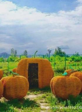 农耕文化稻草工艺品草雕粮仓丰收节场景布置道具果蔬南瓜雕塑摆件