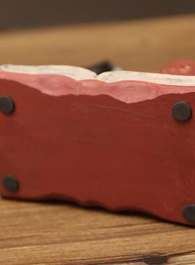 办公桌装饰摆件高级感小复古欧式红色萨克斯卧室桌面创意笔筒摆件