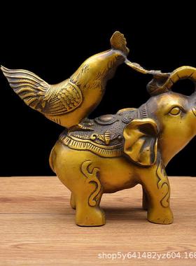 公鸡铜器批发吉祥礼品铜吉祥如意宏达大象摆件