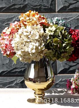 北欧玻璃花瓶欧式客厅摆件家居装饰办公婚庆布置电镀高脚玻璃花瓶