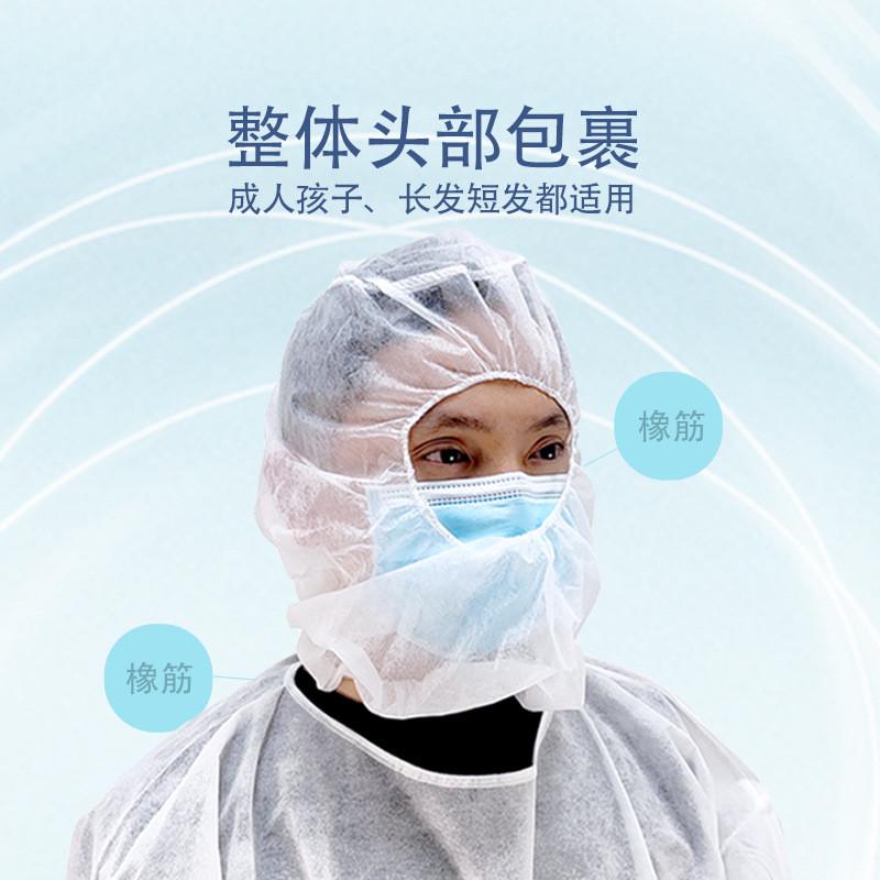 一次性无纺布头套 无纺布太空帽 食品厂隔离防护赛车卡丁车头套 - 图1
