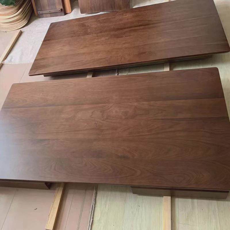 木板黑胡桃木老榆木原木家用书桌实木办公桌餐桌板吧台桌面樱桃木 - 图0