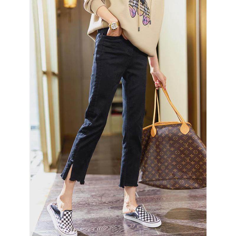 2024春季新款大码开叉女直筒胖妹妹弹力显瘦八分直筒裤,淘宝优惠券,粉丝福利购,淘宝优惠卷