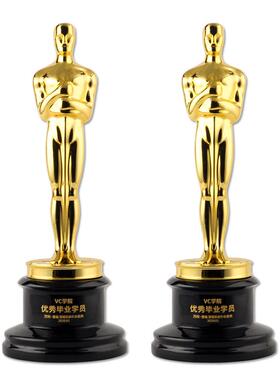 电镀奥斯卡小金人奖杯定制公司纪念品树脂工艺品摆件奖杯奖座礼品