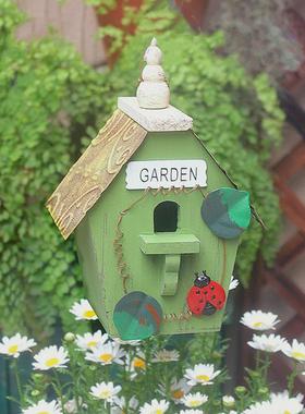 户外庭院实木仿真造景鸟窝鸟屋花园阳台布置装饰壁挂家居房子摆件