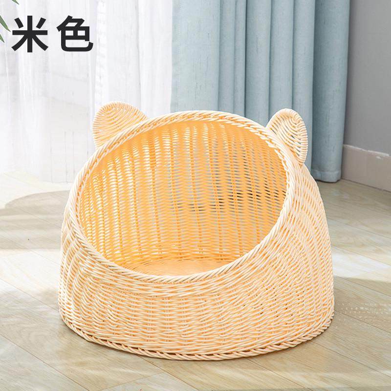 仿藤式四季通用半封闭猫窝夏季猫咪宠物窝透气可水洗手工藤编猫窝,淘宝优惠券,粉丝福利购,淘宝优惠卷