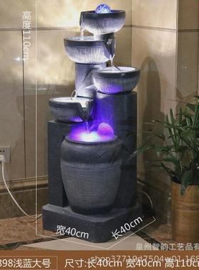 欧式假山喷泉流水摆件鱼缸客厅阳台办公别墅酒吧茶室落地生财水景