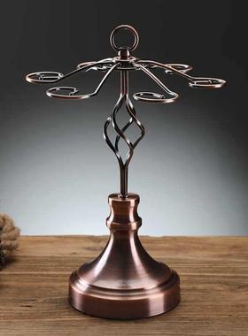 欧式旋转红酒杯架创意高脚杯倒挂悬挂家用酒柜装饰摆件简约挂杯架