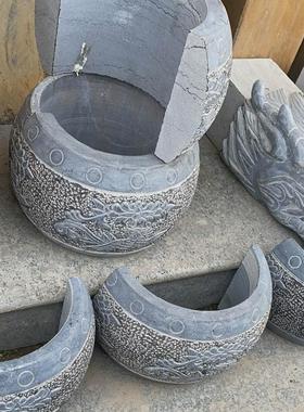 石雕柱墩柱础柱鼓墩青石柱墩底座石墩子圆墩空心石仿古柱顶石