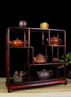 红酸枝（微凹黄檀）博古架 茶壶茶具紫砂壶桌面收纳展示木架底座