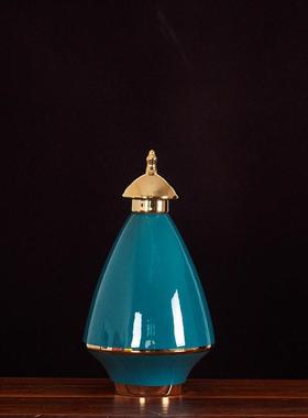 复古金边造型陶瓷花瓶摆件客厅餐厅电视柜玄关家居软装饰品