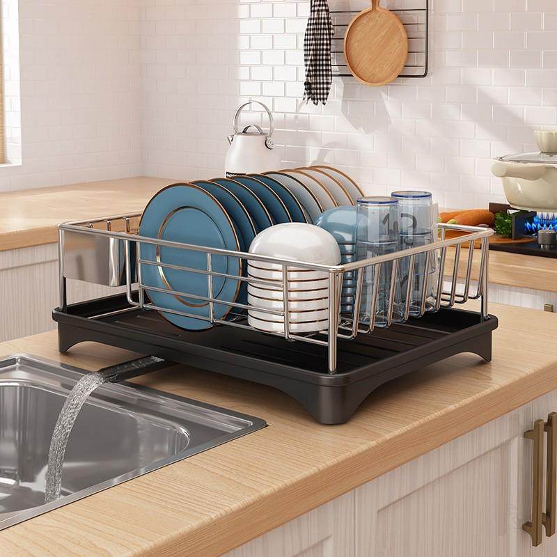 304不锈钢碗碟收纳架厨房置物架台式餐具沥水篮单层放碗筷收纳柜,淘宝优惠券,粉丝福利购,淘宝优惠卷