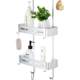 Shower room hanging basket Space aluminum black bath room storage double-layer punch-free shower room bathroom storage rack wall hanging