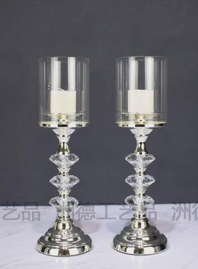 跨境轻奢水晶座钟摆件家居客厅桌面台钟创意高档美式钟表装饰摆设