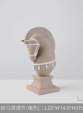 轻奢复古马中古风酒店酒柜别墅客厅电视柜售楼处书房软装饰品摆件