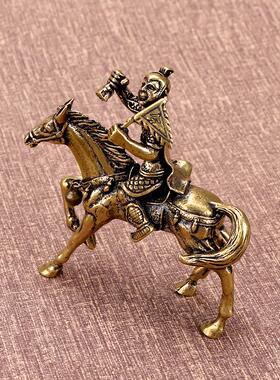 黄铜收藏品封侯摆件猴令旗猴茶宠装饰金属工艺品古铜马上摆设批发