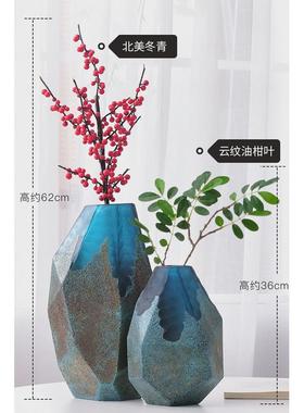 简约现代花瓶摆件客厅插花干花电视柜小装饰玻璃高档轻奢大高级感