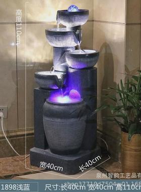 欧式假山喷泉流水摆件鱼缸客厅阳台酒吧别墅办公茶室落地生财水景