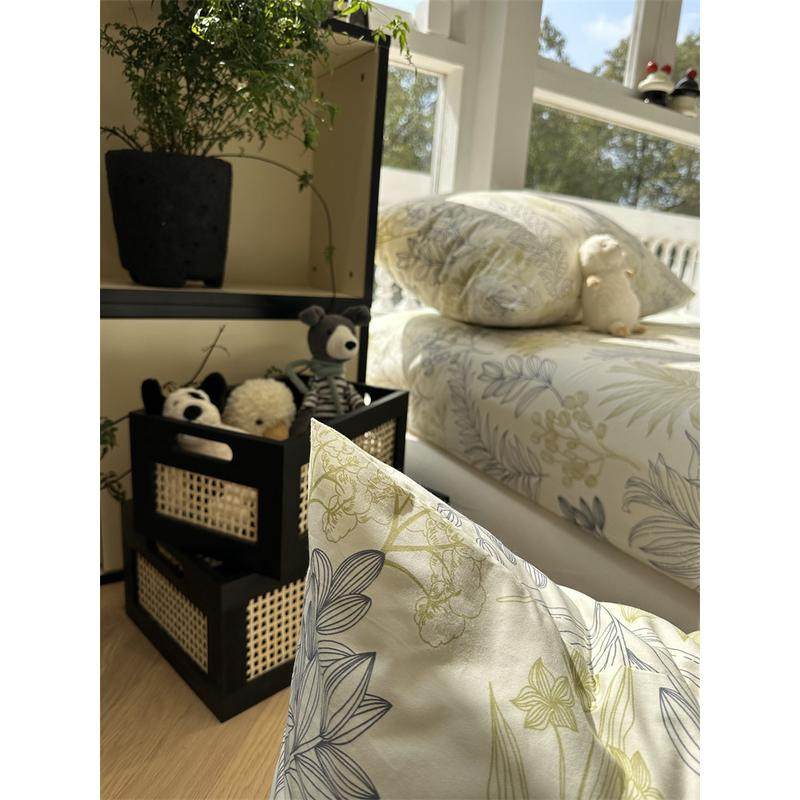 绿色田园风纯棉全棉床笠床单单件1.35公寓宿舍床罩单品保护套枕套,淘宝优惠券,粉丝福利购,淘宝优惠卷