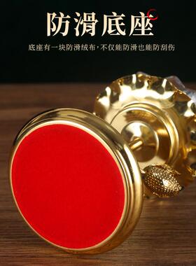 水晶酥油灯座莲花烛台灯架高脚蜡烛台 前供灯 具用品摆件