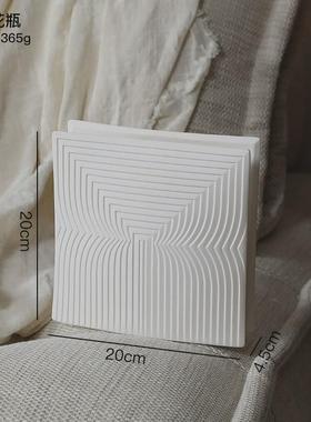 北欧轻奢白色陶瓷花瓶摆件陶瓷干花插花器玄关客厅电视柜餐桌装饰