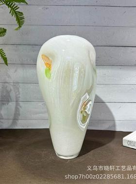 轻奢高端厚重琉璃装饰品客厅博古架高级感摆件家居样板间酒店花瓶