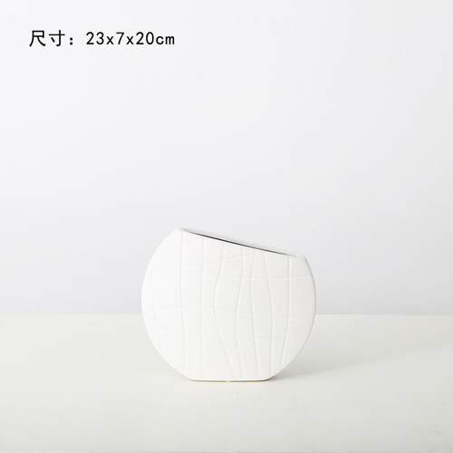 简约艺术黑白条纹创意设计陶瓷花瓶摆设酒店展厅样板间家居装饰品 - 图1