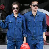 Хлопковый джинсовый тонкий комбинезон, дышащий износостойкий лонгслив, защита от ожогов