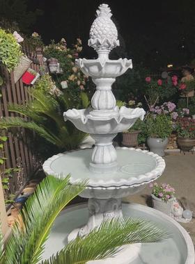 d！欧式酒店喷泉落地循环流水户外水池多层造景花园婚礼道具装饰