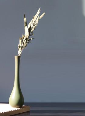 新中式干花花束花瓶摆件风干插花茶室客厅古风复古桌面景德镇瓷器