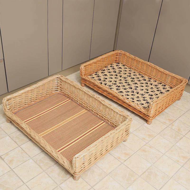 藤编宠物床凉席狗窝四季通用夏季编织狗金毛猫咪窝大中型犬宠物床,淘宝优惠券,粉丝福利购,淘宝优惠卷