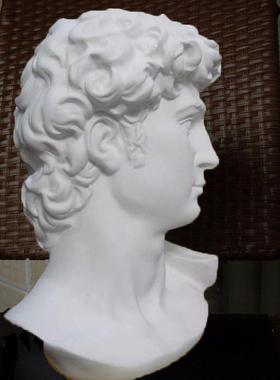 ins风格31厘米树脂仿石膏中号大卫头像人物欧式摆件雕塑北欧简约