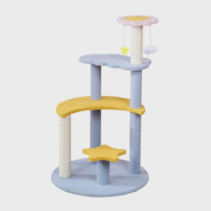 蓝色星月猫爬架剑麻猫抓板猫抓柱猫窝跳台树一体工厂猫咪玩具用品,淘宝优惠券,粉丝福利购,淘宝优惠卷
