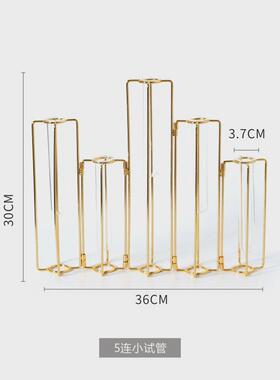 网红高档简约试管花架金属透明花架简约现代家居创意花艺水培插花