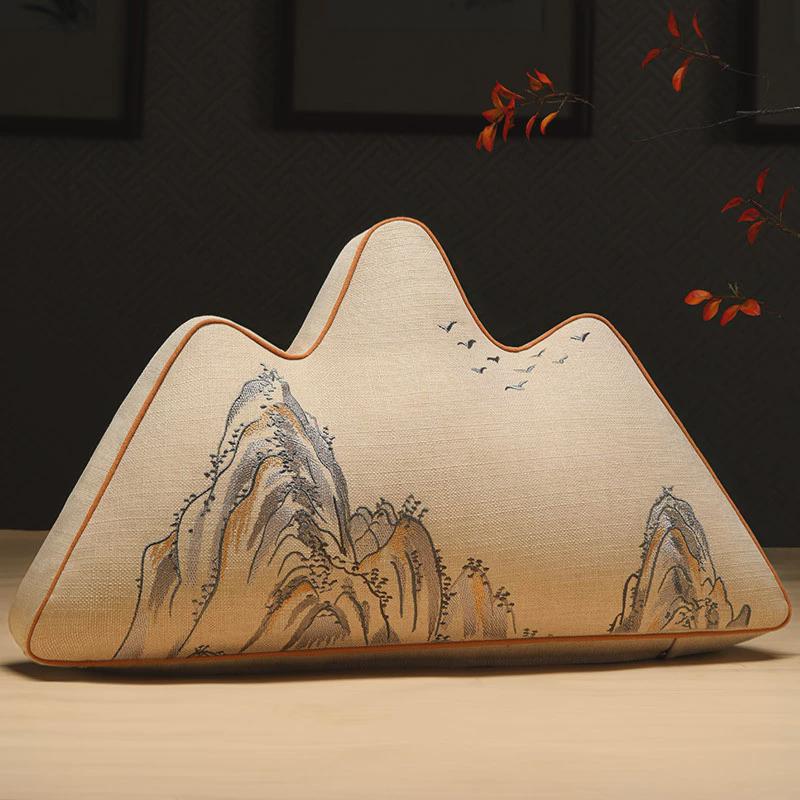 山形靠枕中式异形抱枕客厅沙发座椅靠垫高档中国风靠山腰枕靠背垫 - 图1