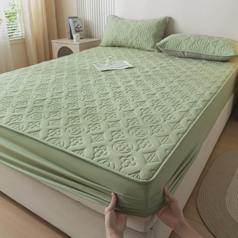 防水隔尿床笠单件夹棉加厚席梦思床垫保护罩防尘防滑床套床罩 - 图0