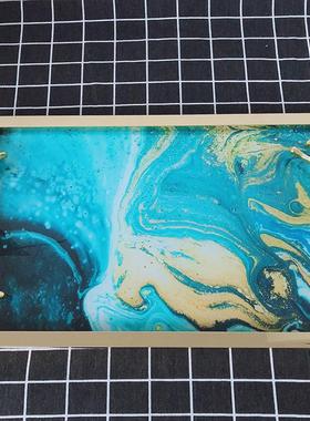 欧式摆件金属玻璃托盘轻奢玛瑙简约样板房装饰客厅茶几收纳摆件