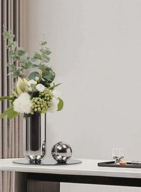 热销现代轻奢高档样板房间不锈钢插花器花瓶摆件高级家居客厅餐桌