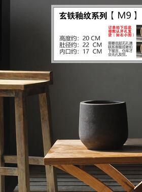 民宿手工陶瓷复古粗陶罐酒店茶楼荷花庭院落地花瓶缸坛子日式摆件