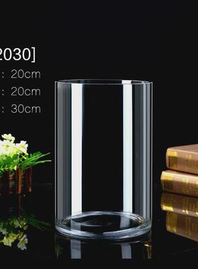 特大号80厘米60厘米花瓶百合圆柱直筒花瓶落地透明玻璃花瓶