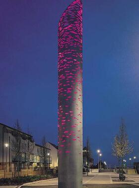 户外大型不锈钢镂空球月亮圆环镜面雕塑大型金属水景定制源头厂家