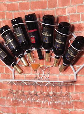 高脚客居北欧铁艺壁挂酒架葡萄酒架红酒架置物架挂墙悬挂新酒杯架