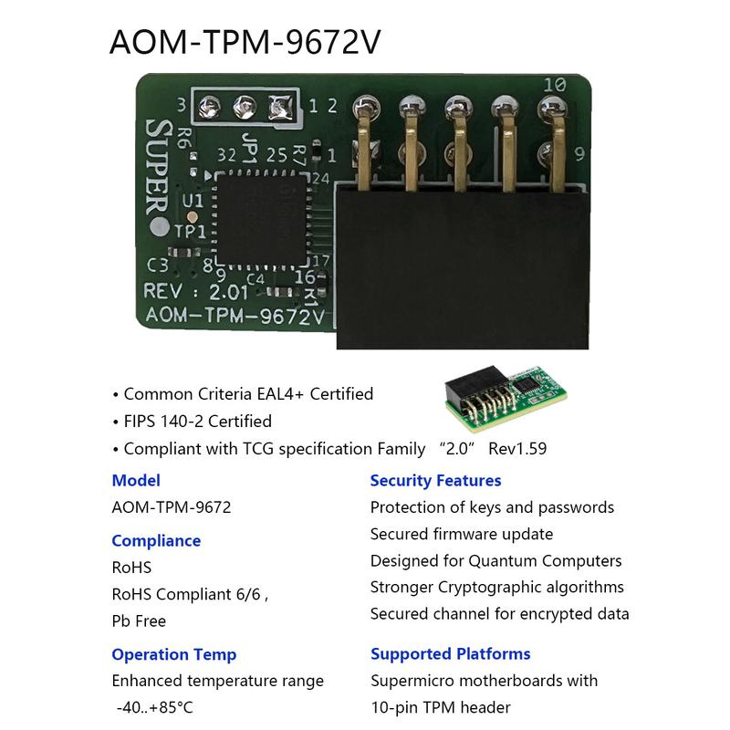 TPM安全模块 TPM2.0 安全处理器 可信平台SuperMicro 超微 - 图3