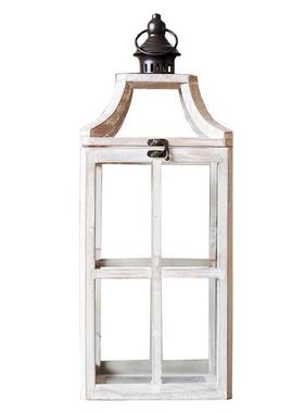 北欧复古木质烛台风灯玻璃蜡烛台铁艺金属花园工艺品摆件拍摄道具