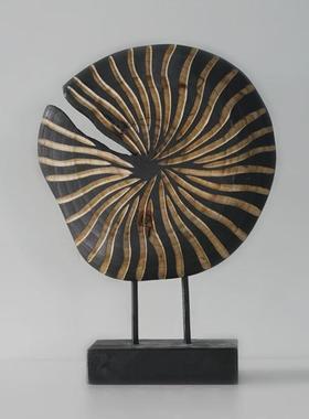 香樟木艺术摆件黑色简约实木泡桐摆饰样板间餐厅客厅玄关摆件装饰