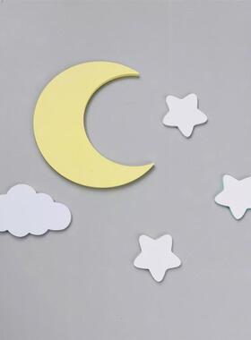 北欧云朵星星彩虹墙贴儿童房幼儿园墙上墙面装饰创意墙画立体贴饰